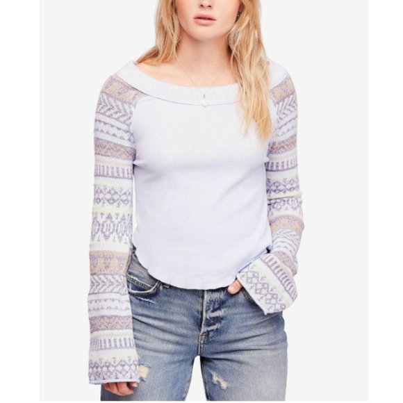 Free People Fairground Striped-Sleeve Thermal